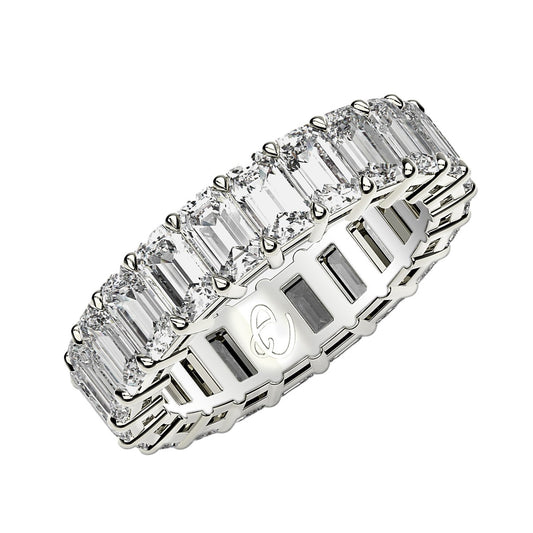 Emerald Cut Lab Grown Diamond Eternity Ring in 14k White Gold (2 cttw FG/VS2) 