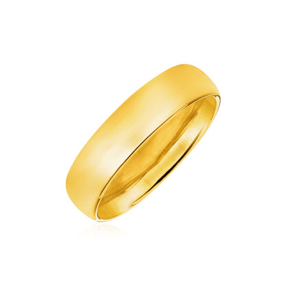 14k Yellow Gold 6mm Comfort Fit Wedding Band 