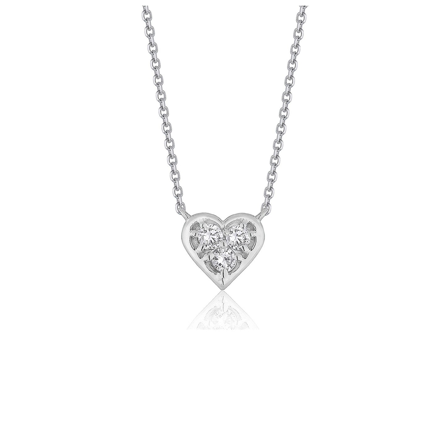 Diamond Heart Design Pendant in 14k White Gold 