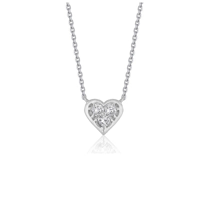 Diamond Heart Design Pendant in 14k White Gold 