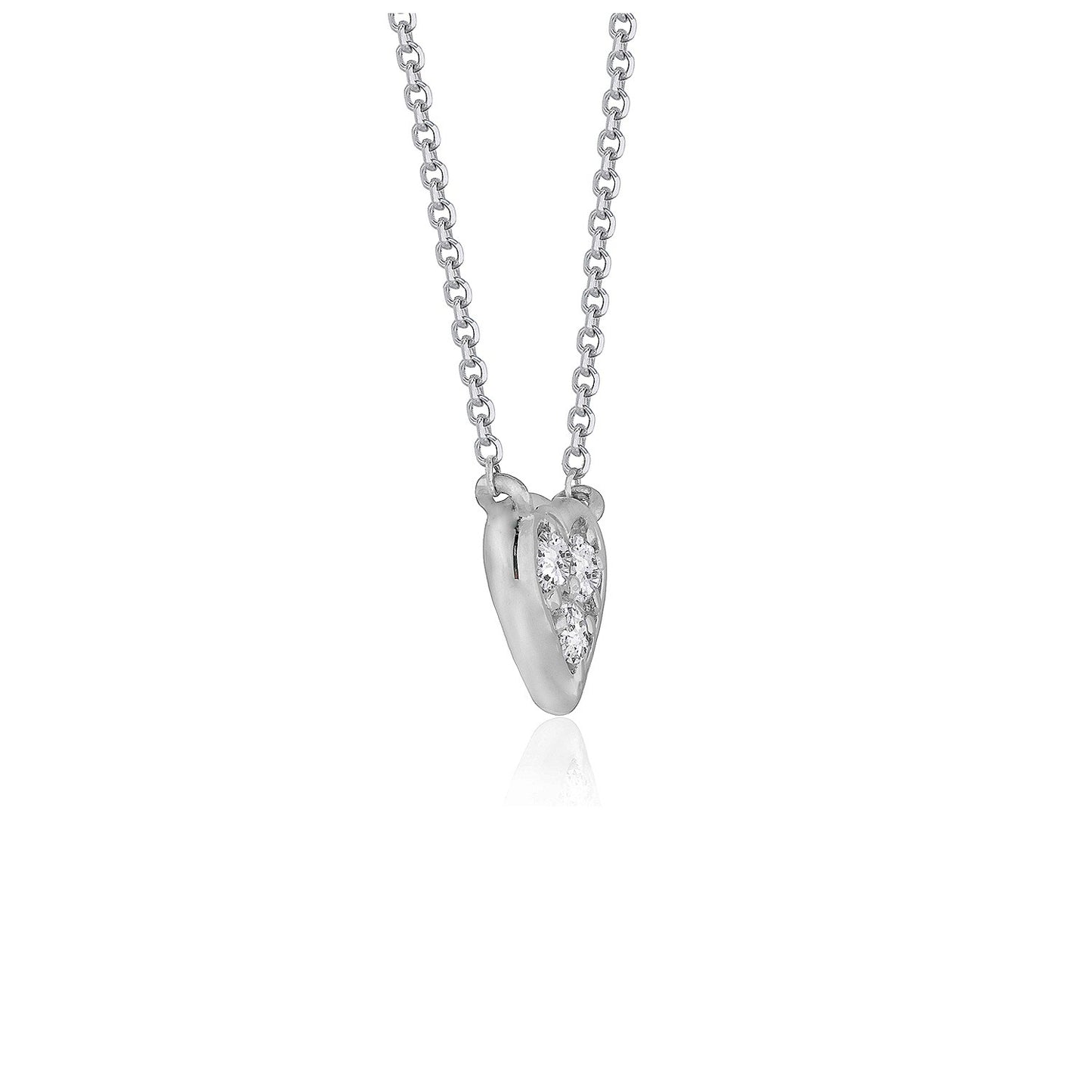 Diamond Heart Design Pendant in 14k White Gold 