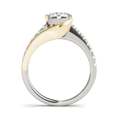 14k Two Tone Gold Split Shank Style Diamond Engagement Ring (1 1/4 cttw) 