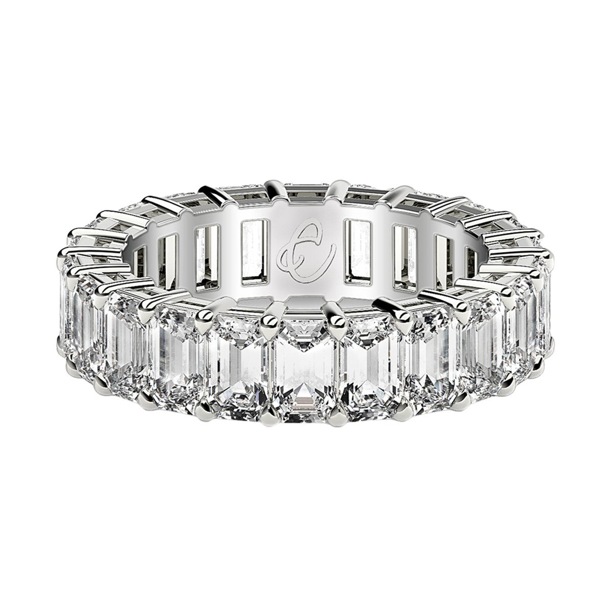 Emerald Cut Lab Grown Diamond Eternity Ring in 14k White Gold (4 cttw FG/VS2) 