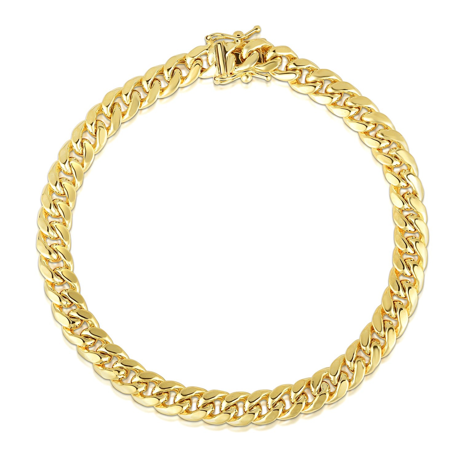 10.5mm 14k Yellow Gold Semi Solid Miami Cuban Bracelet 