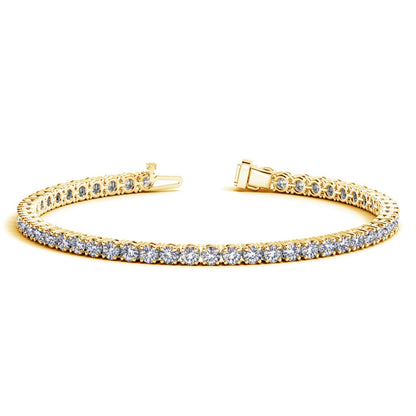 Lab Grown Round Diamond Tennis Bracelet in 14k Yellow Gold (6 cctw F/G  VS2/SI1) 