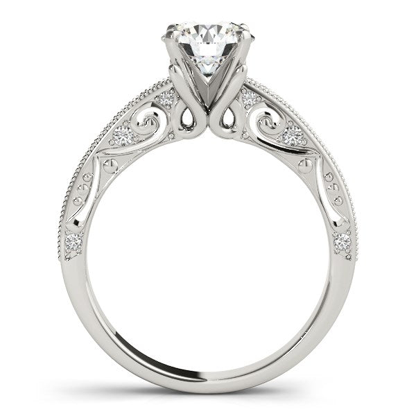 14k White Gold Antique Pronged Round Diamond Engagement Ring (1 1/8 cttw) 