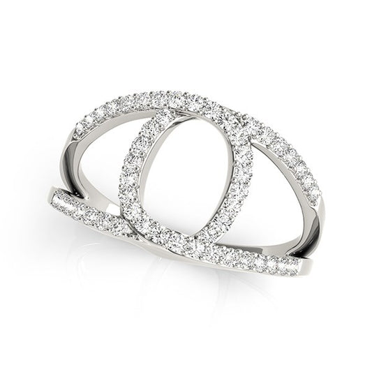 14k White Gold Diamond Loop Style Dual Band Ring (1/2 cttw) 