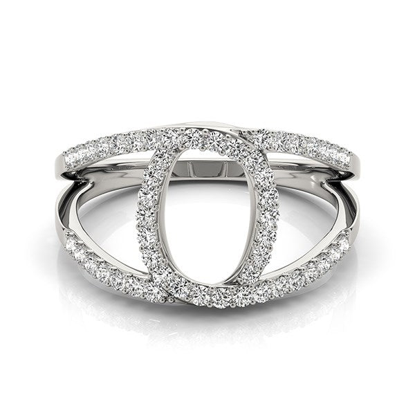 14k White Gold Diamond Loop Style Dual Band Ring (1/2 cttw) 