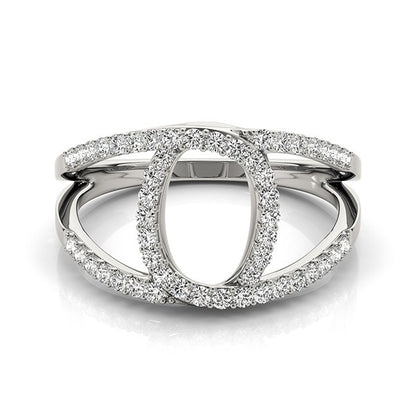 14k White Gold Diamond Loop Style Dual Band Ring (1/2 cttw) 