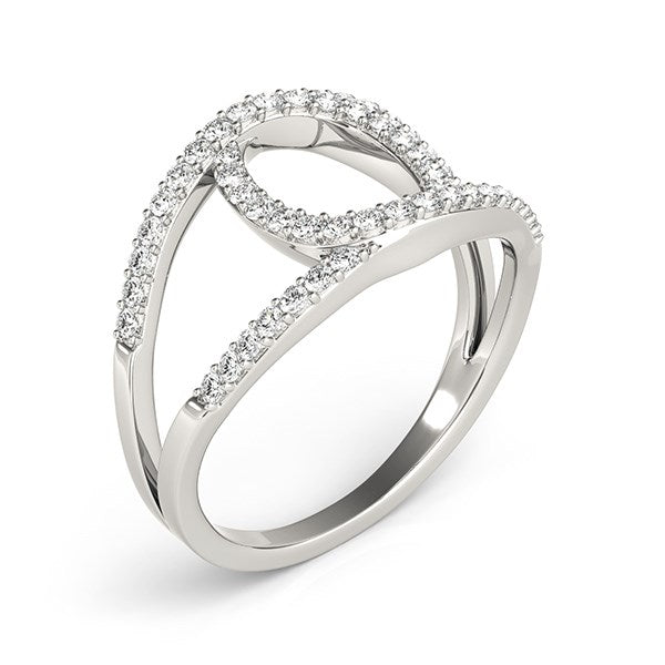 14k White Gold Diamond Loop Style Dual Band Ring (1/2 cttw) 