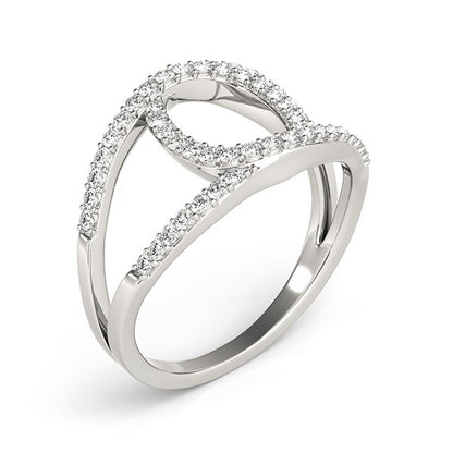 14k White Gold Diamond Loop Style Dual Band Ring (1/2 cttw) 