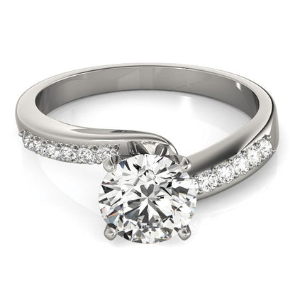 14k White Gold Bypass Round Pronged Diamond Engagement Ring (1 5/8 cttw) 