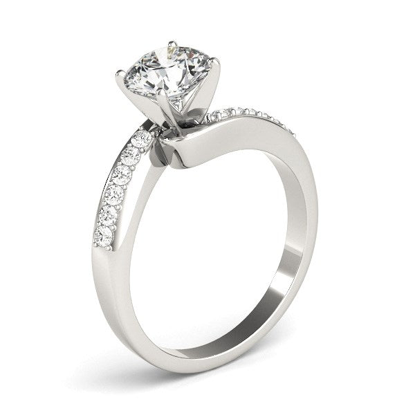 14k White Gold Bypass Round Pronged Diamond Engagement Ring (1 5/8 cttw) 