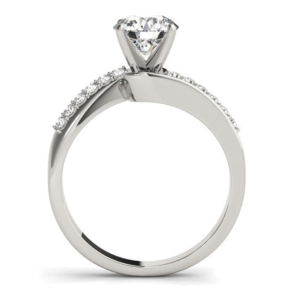 14k White Gold Bypass Round Pronged Diamond Engagement Ring (1 5/8 cttw) 