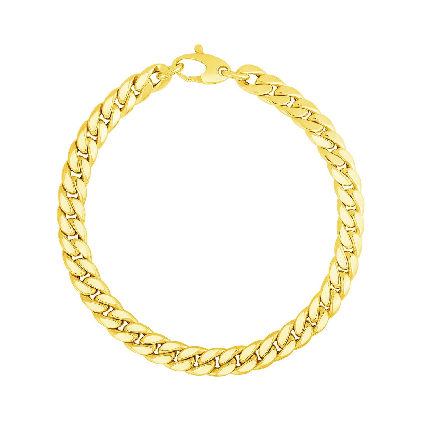 14K Yellow Gold Cuban Link Bracelet 