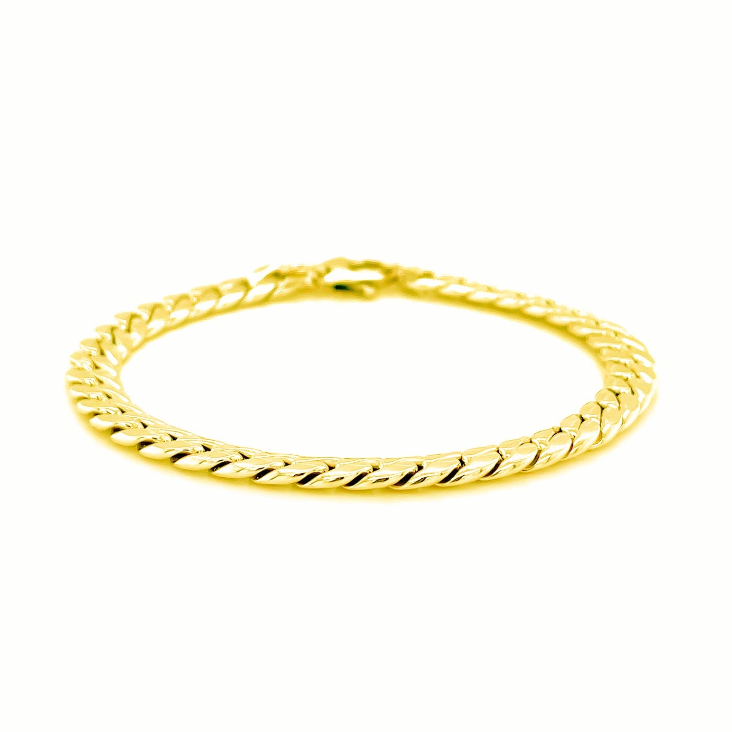 14K Yellow Gold Cuban Link Bracelet 