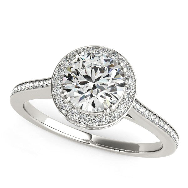 14k White Gold Classic Channel Slim Shank Diamond Engagement Ring (2 cttw) 