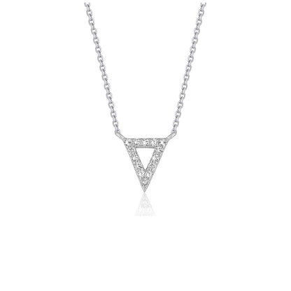 Diamond Inverted Triangle Pendant in 14k White Gold 