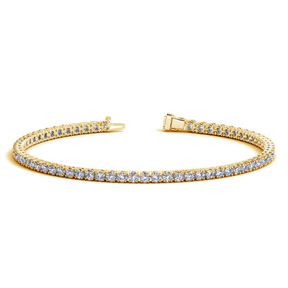 Lab Grown Round Diamond Tennis Bracelet in 14k Yellow Gold (3 cctw F/G  VS2/SI1) 