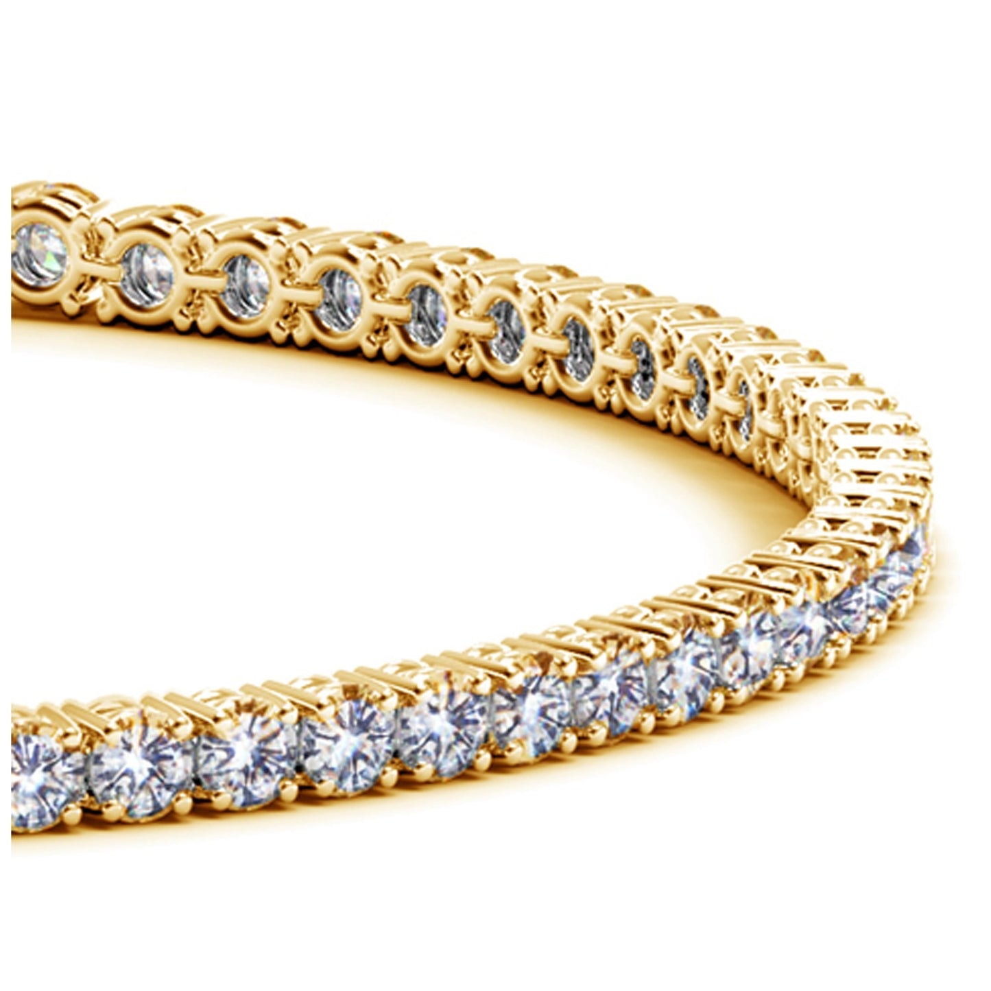 Lab Grown Round Diamond Tennis Bracelet in 14k Yellow Gold (3 cctw F/G  VS2/SI1) 