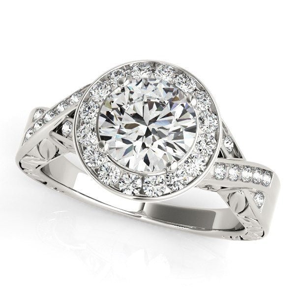 Halo Set Diamond Engagement Ring in 14k White Gold (1 5/8 cttw) 