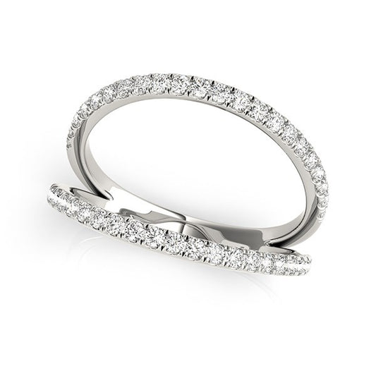 14k White Gold Diamond Split Band Ring (1/4 cttw) 