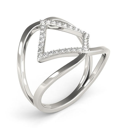 14k White Gold Interlaced Design Diamond Ring (1/5 cttw) 