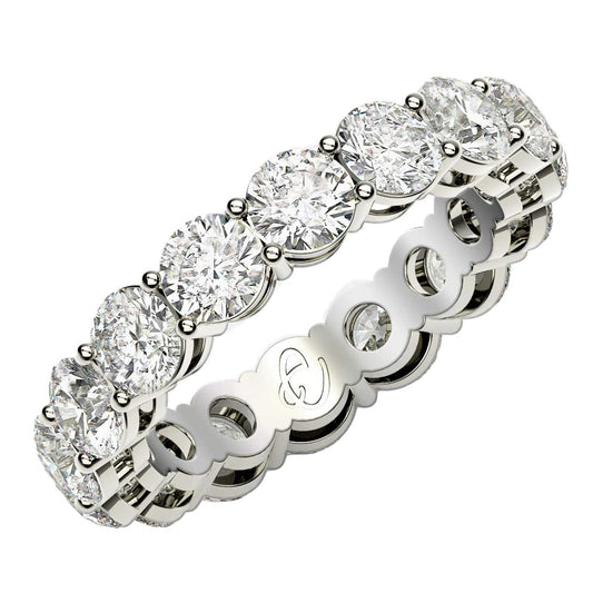 Round Cut Lab Grown Diamond Eternity Ring in 14k White Gold (4 cttw FG/VS2) 