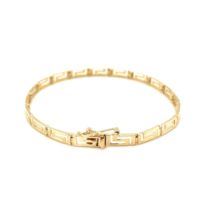 14k Yellow Gold Greek Fret Design Fancy Bracelet 