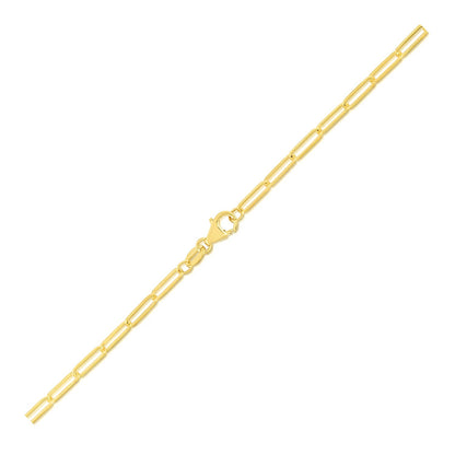 10K Yellow Gold Paperclip Bracelet (2.5mm) 