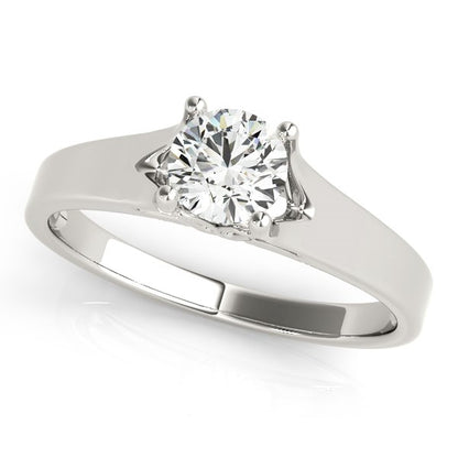 14k White Gold Prong Set Style Solitaire Diamond Engagement Ring (1/2 cttw) 