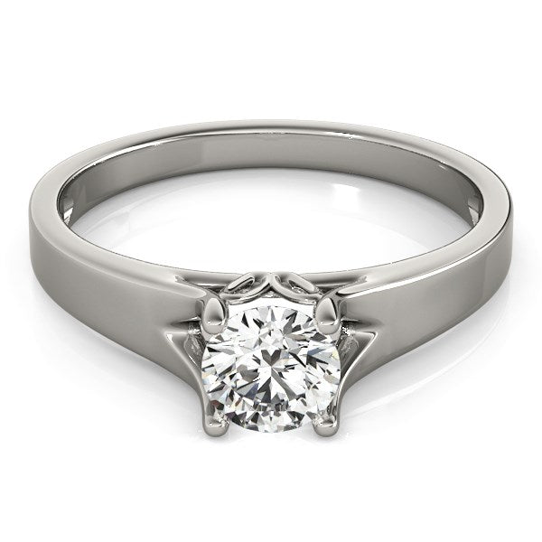 14k White Gold Prong Set Style Solitaire Diamond Engagement Ring (1/2 cttw) 