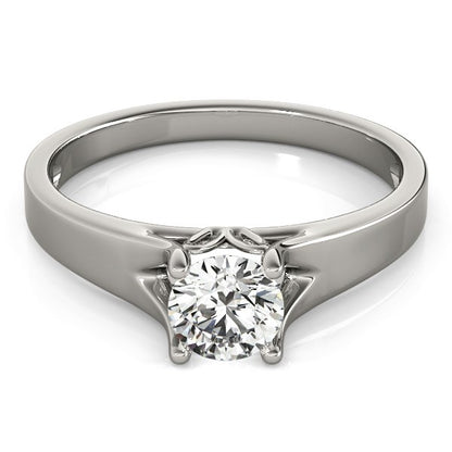 14k White Gold Prong Set Style Solitaire Diamond Engagement Ring (1/2 cttw) 