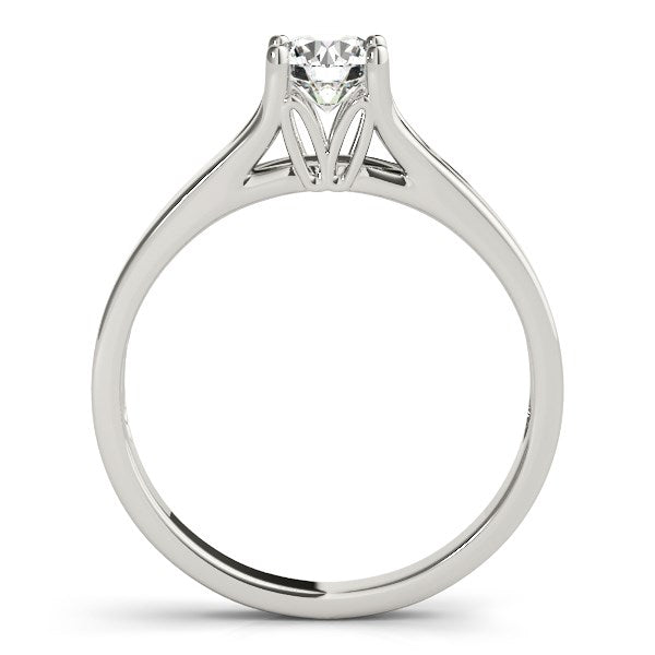 14k White Gold Prong Set Style Solitaire Diamond Engagement Ring (1/2 cttw) 