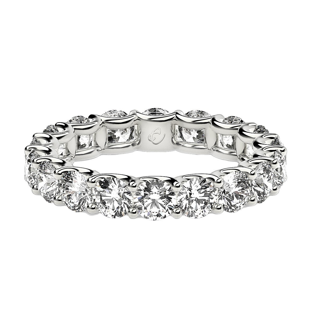 Round Cut Lab Grown Diamond Eternity Ring in 14k White Gold (2 cttw FG/VS2) 