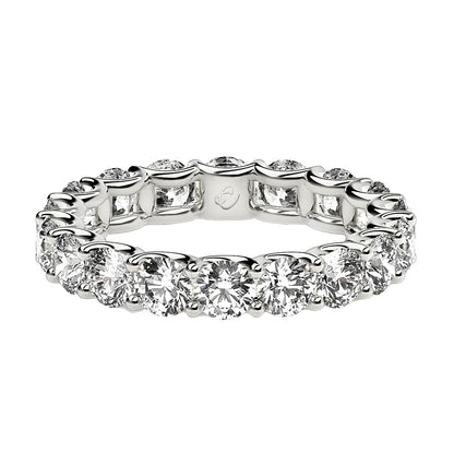 Round Cut Lab Grown Diamond Eternity Ring in 14k White Gold (2 cttw FG/VS2) 