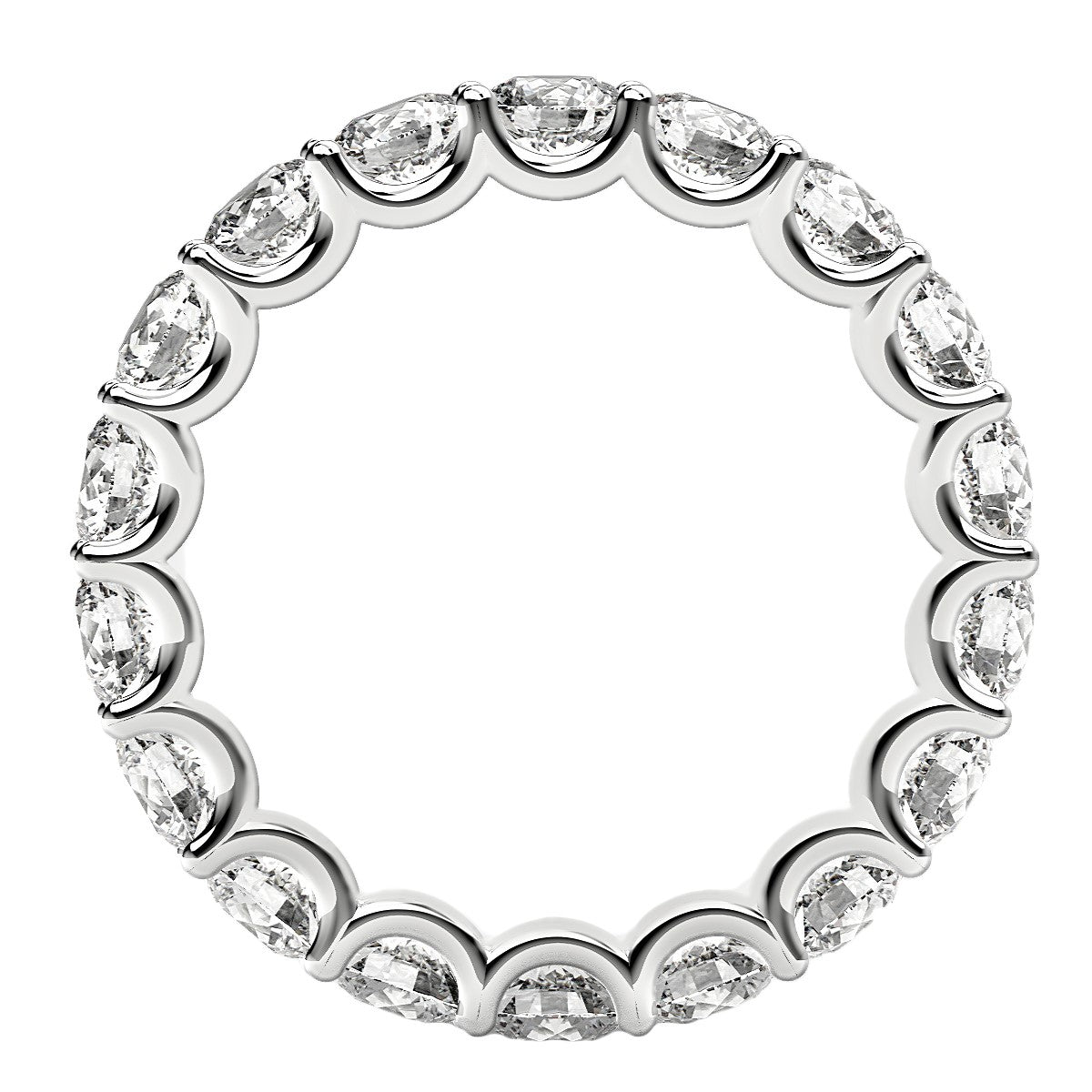 Round Cut Lab Grown Diamond Eternity Ring in 14k White Gold (2 cttw FG/VS2) 