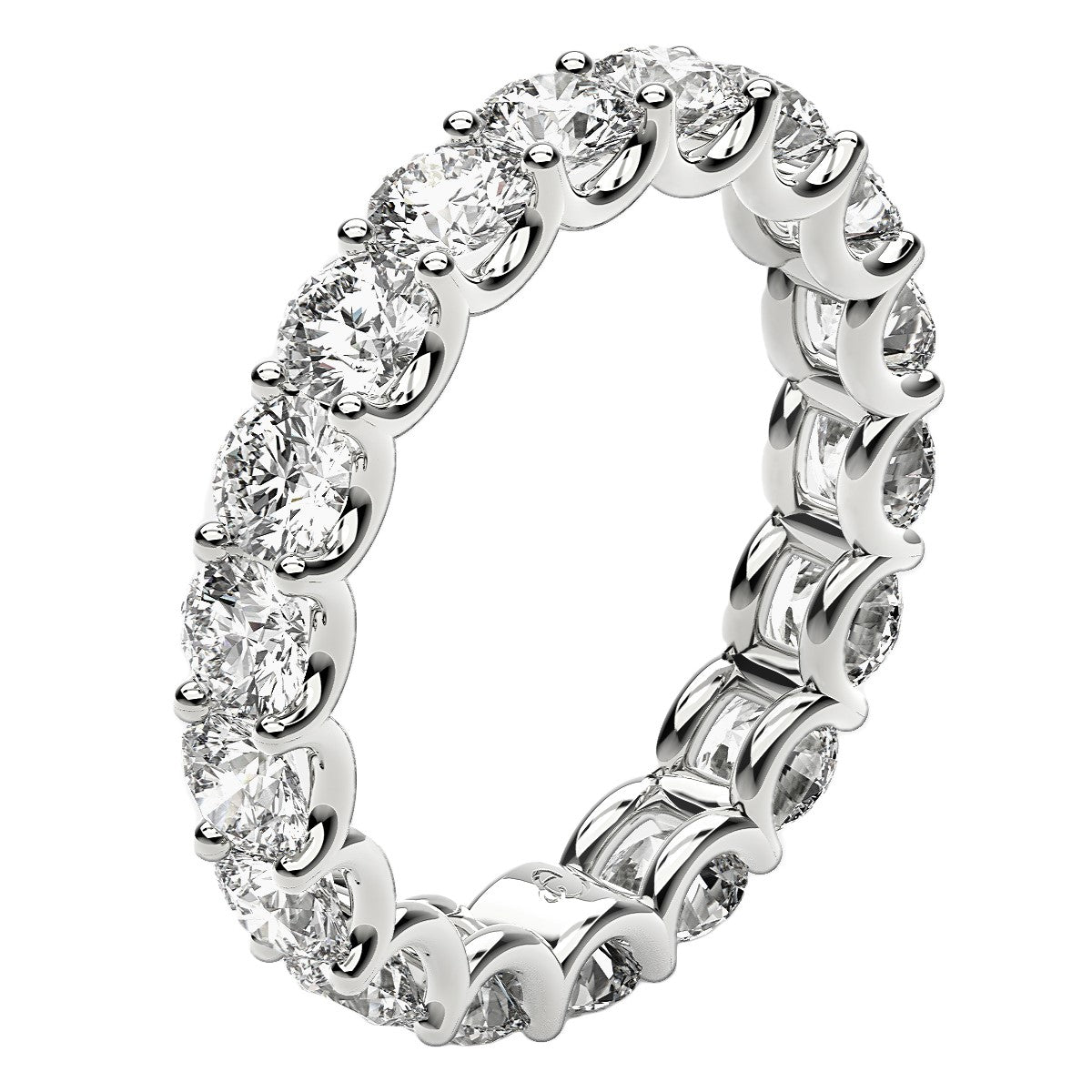 Round Cut Lab Grown Diamond Eternity Ring in 14k White Gold (2 cttw FG/VS2) 