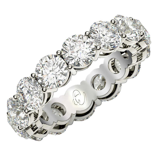 Round Cut Lab Grown Diamond Eternity Ring in 14k White Gold (6 cttw FG/VS2) 