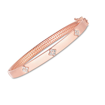 14k Rose Gold Trilogy Diamond Bangle 