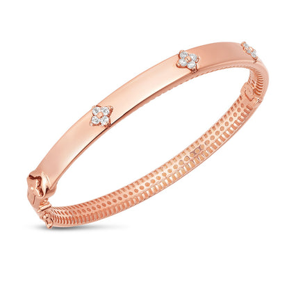 14k Rose Gold Trilogy Diamond Bangle 