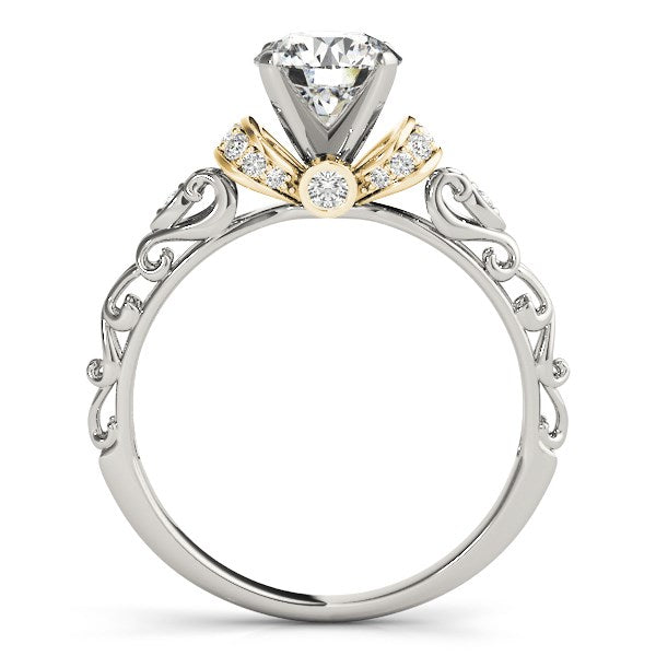 14k White And Yellow Gold Antique Style Diamond Engagement Ring (1 1/8 cttw) 