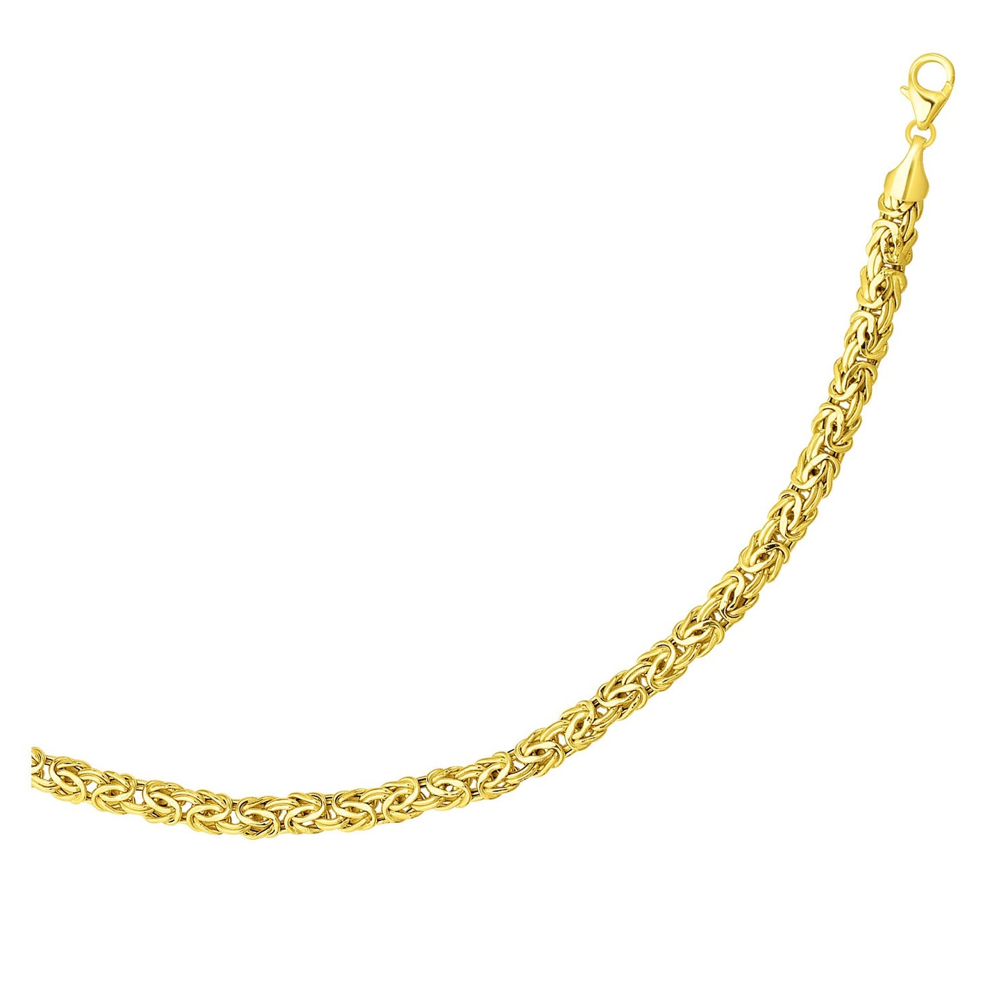 14k Yellow Gold Byzantine Link Shiny Bracelet 