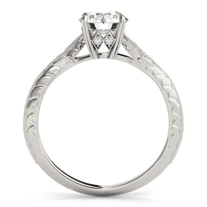 14k White Gold Diamond Engagement Ring with Side Clusters (1 1/8 cttw) 