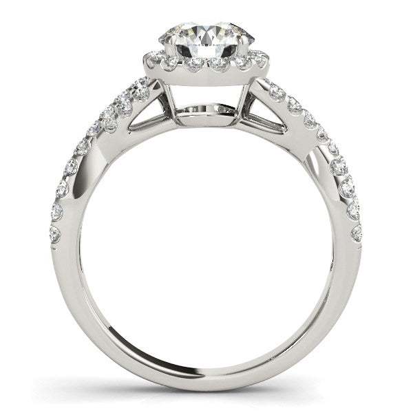 14k White Gold Entwined Split Shank Diamond Engagement Ring (1 1/2 cttw) 