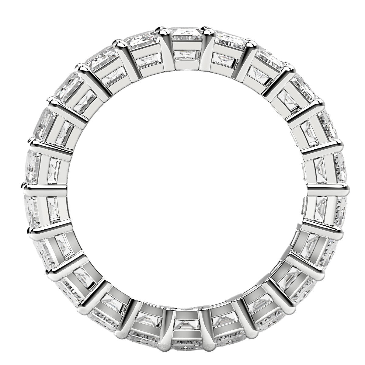 Emerald Cut Lab Grown Diamond Eternity Ring in 14k White Gold (6 cttw FG/VS2) 