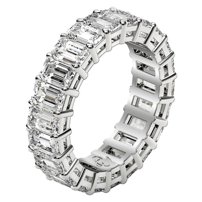 Emerald Cut Lab Grown Diamond Eternity Ring in 14k White Gold (6 cttw FG/VS2) 