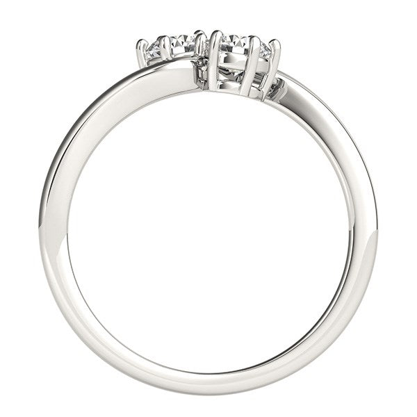 Solitaire Two Stone Diamond Ring in 14k White Gold (1/2 cttw) 